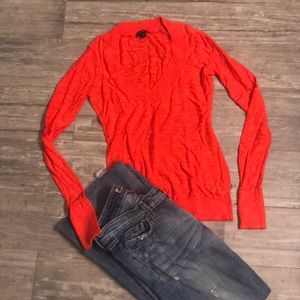 Orange Deep VNeck sweater from Express!